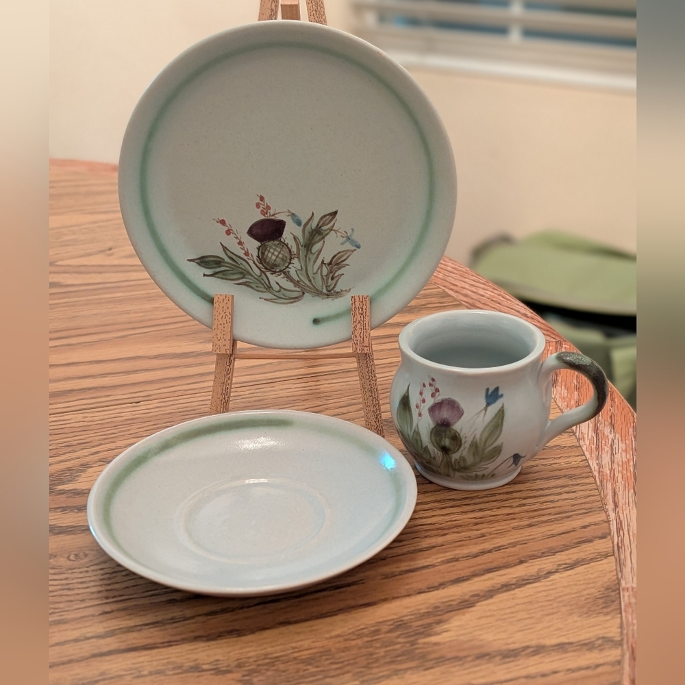 Set #3 Buchan Stoneware Set Floral Pattern Scotland Three-Piece Vintage